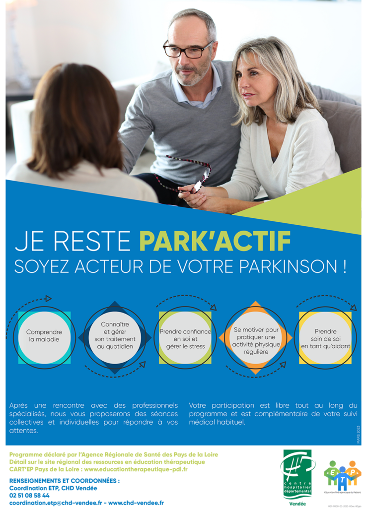 Affiche du programme d'ETP Parkinson